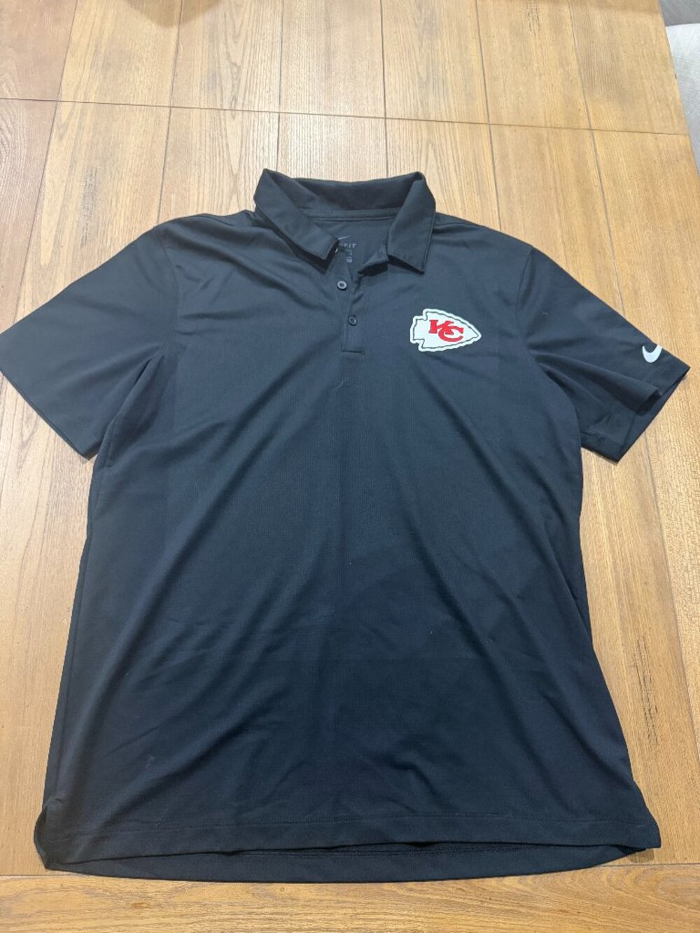 Nike Kansas City Chiefs Polo Black Men’s Large Dri-Fit NFL